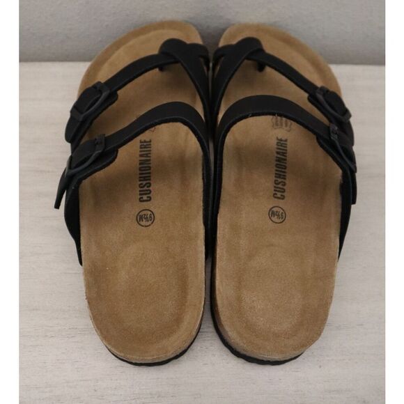 Cushionaire 779601 Women's Sz 9.5M Black Luna Cork Footbed Sandals - Picture 10 of 15